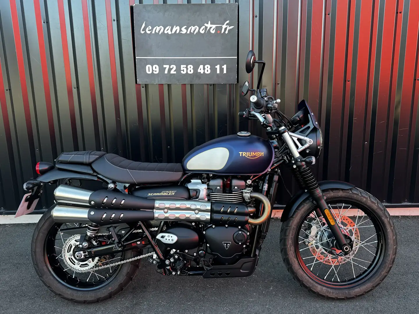 Triumph Street Scrambler Bleu - 1