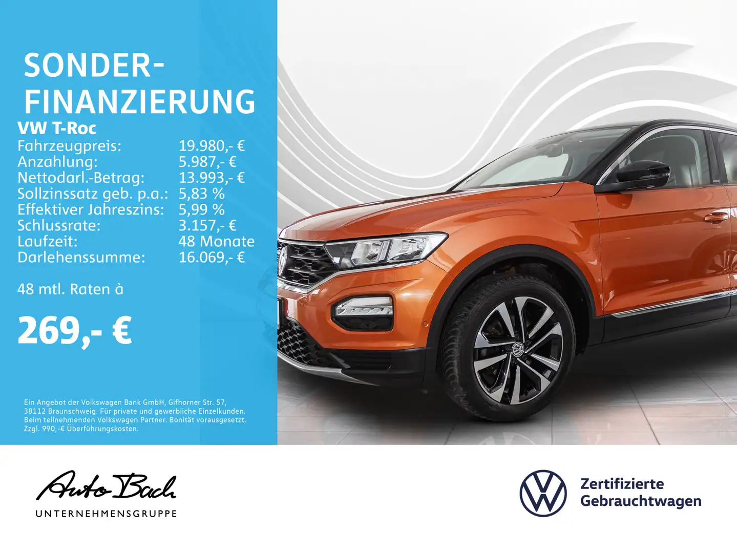 Volkswagen T-Roc 1.5 TSI "IQ.DRIVE" Navi ACC EPH Standhzg Orange - 1