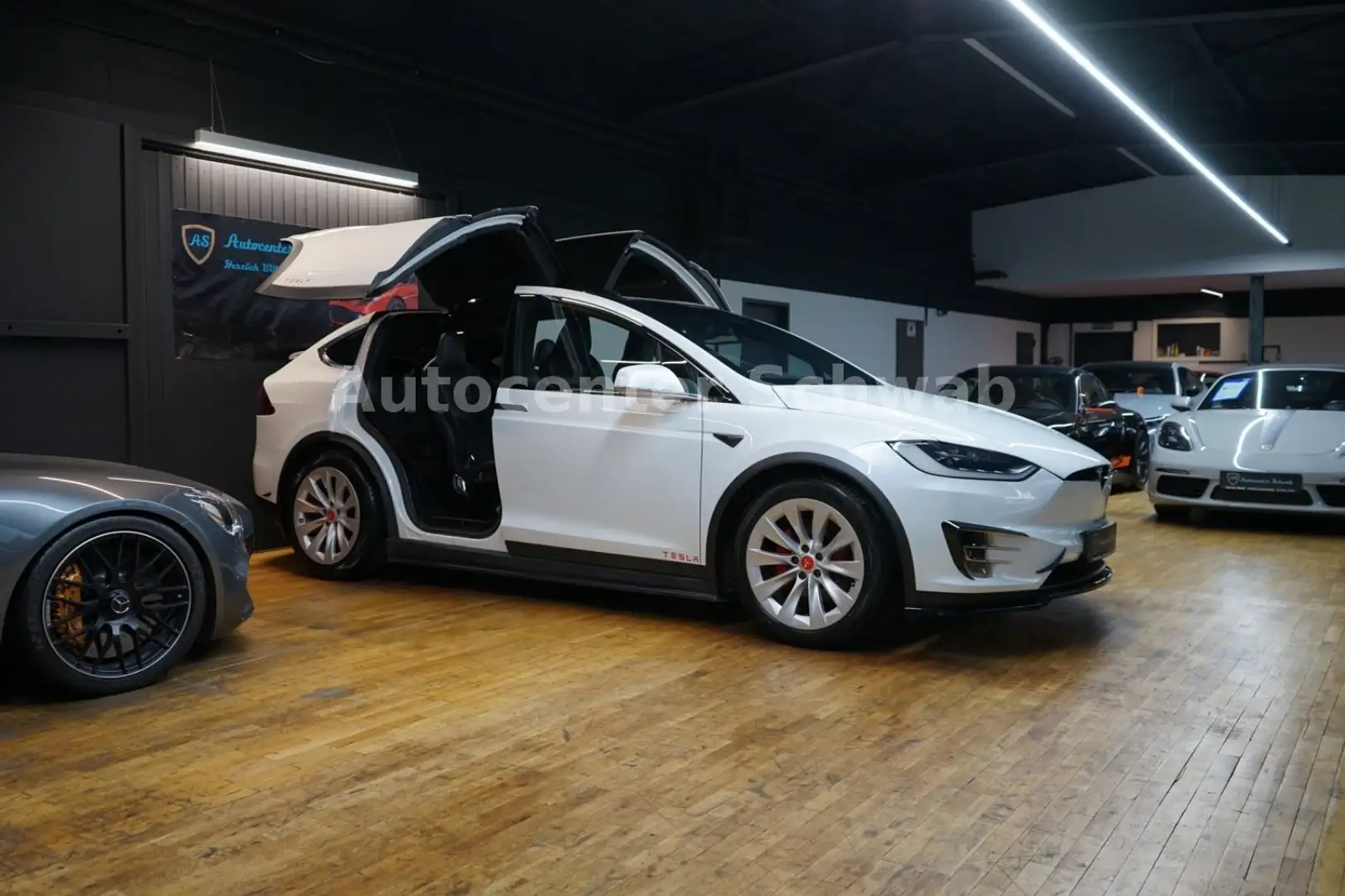 Tesla Model X Performance Dual-6 SiTZER-CARBON-L E D Blanc - 2