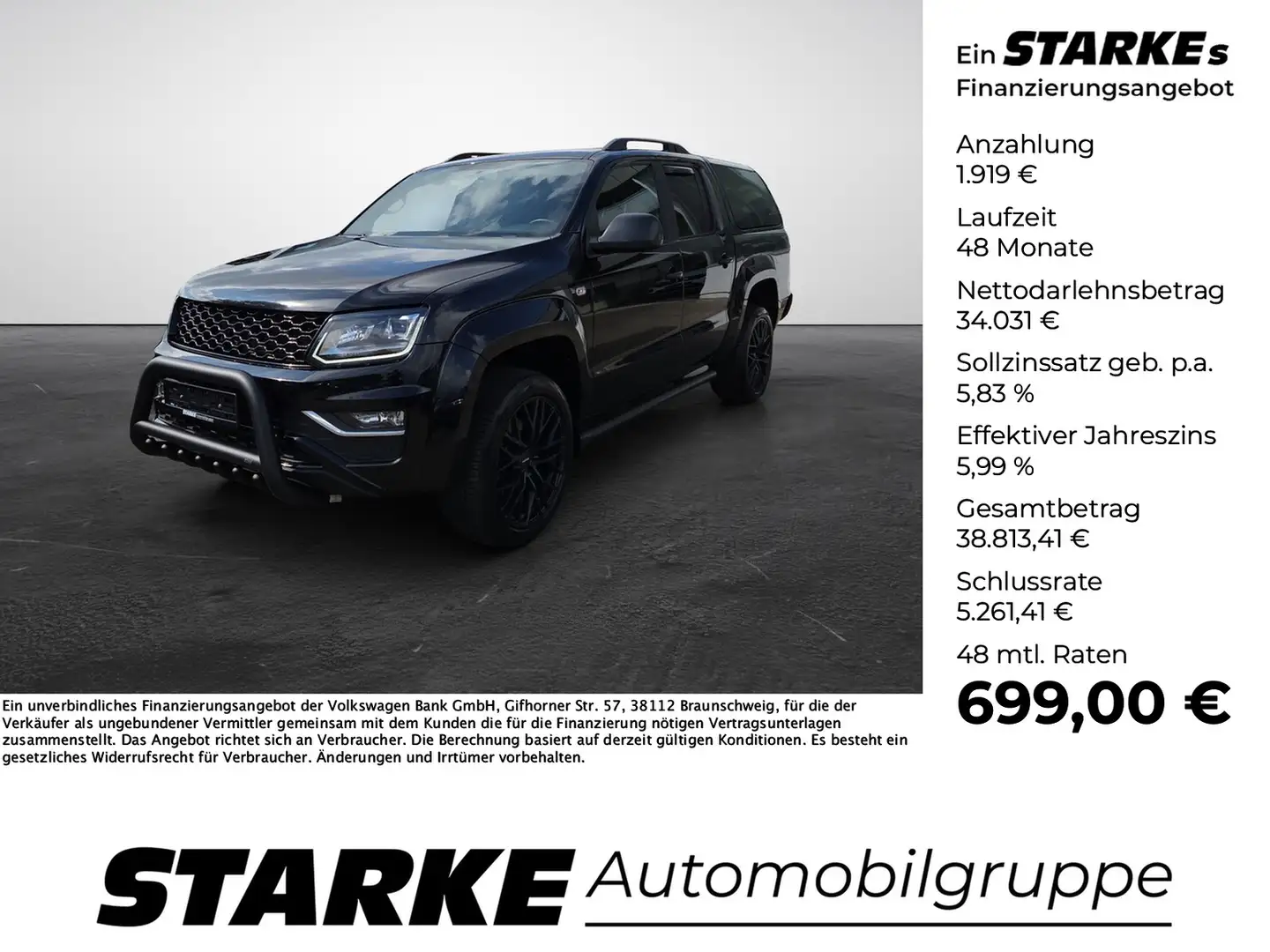 Volkswagen Amarok DoubleCab 3.0 TDI Autom. 4M Dark Label AHK Navi... Negru - 1