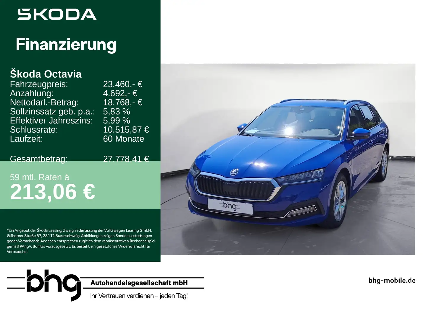 Skoda Octavia Combi 1.4 TSI iV DSG Style Blau - 1