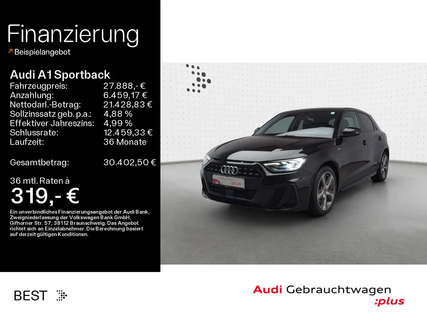 Audi A1 S line 40 TFSI Navi*Kamera*Sound Schwarz - 1