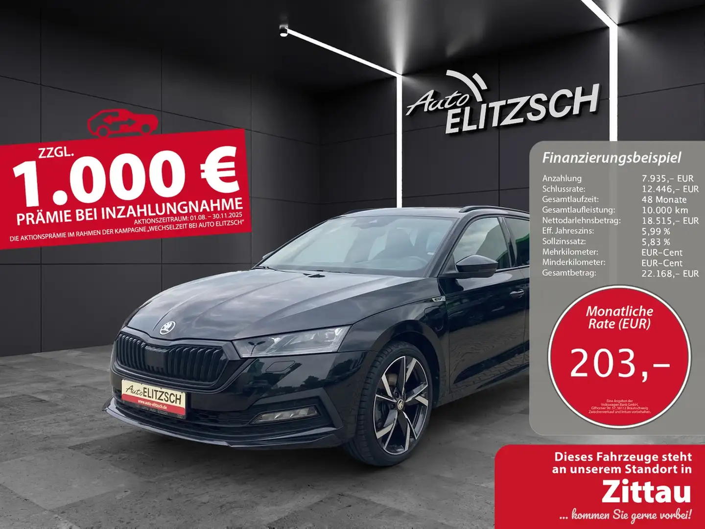 Skoda Octavia Combi iV Sportline DSG Matrix AHK Navi HUD ACC ... Schwarz - 1