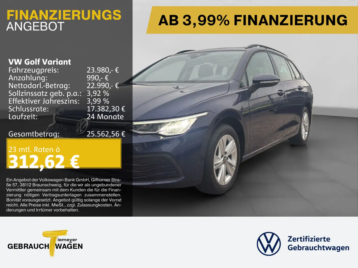 Volkswagen Golf Variant 2.0 TDI DSG LIFE PANO NAVI ST.HEIZ Blau - 1