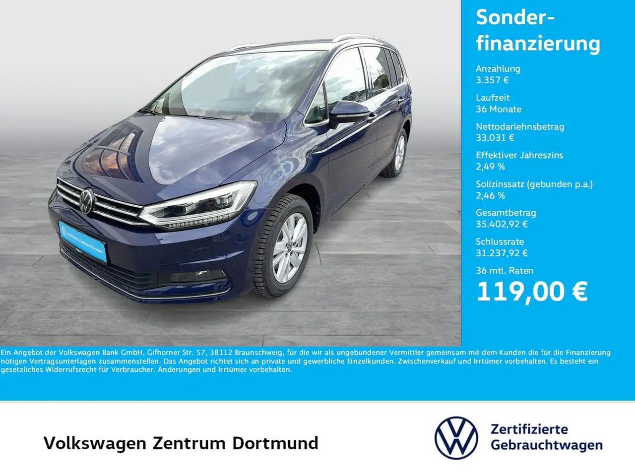 Volkswagen Touran 2.0 HIGHLINE STANDHZ. AHK ACC LM17 NAVI