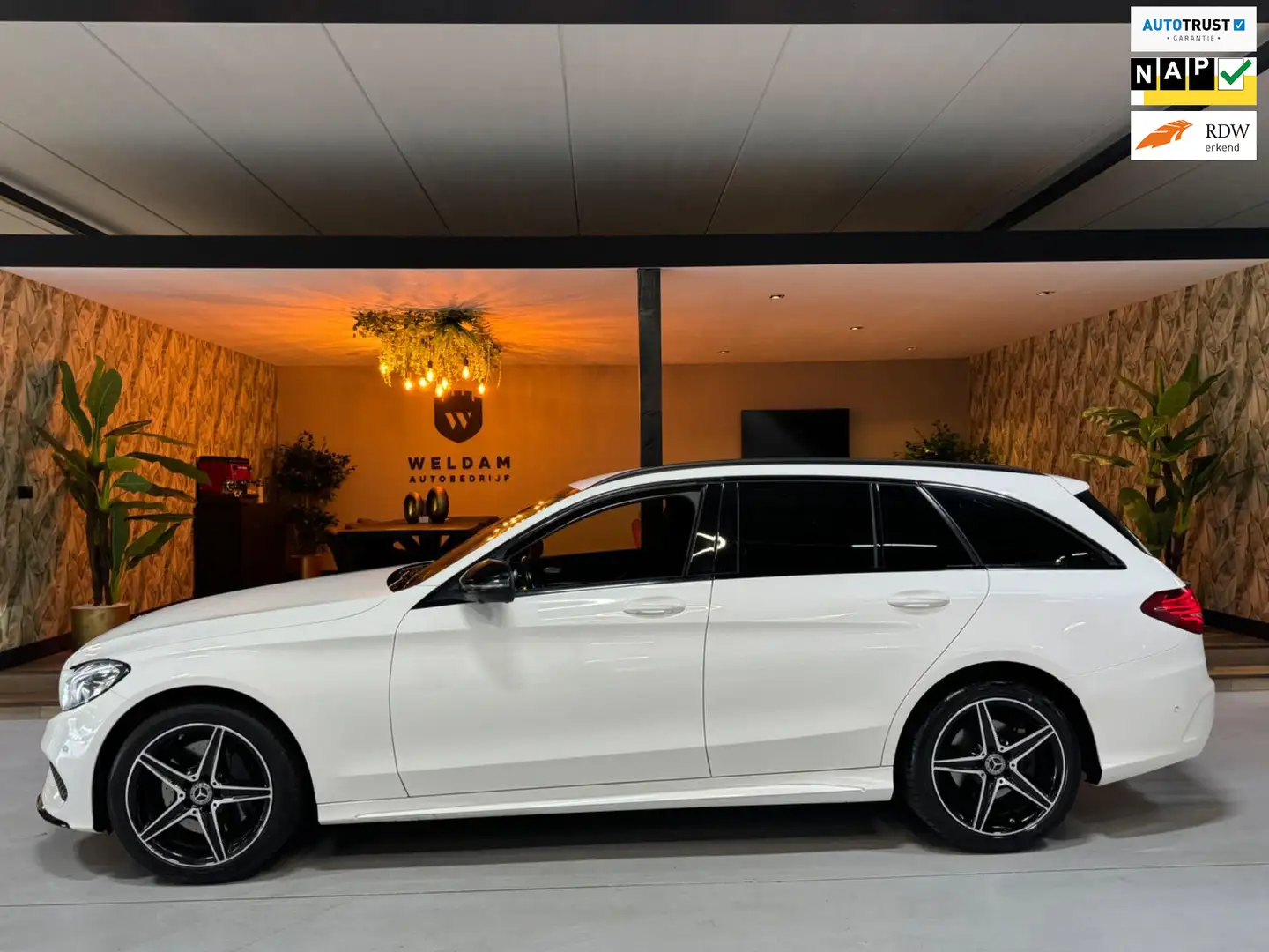 Mercedes-Benz C 250 Estate AMG Garantie Head-up 360 Lane Hout Elek Ach Wit - 1