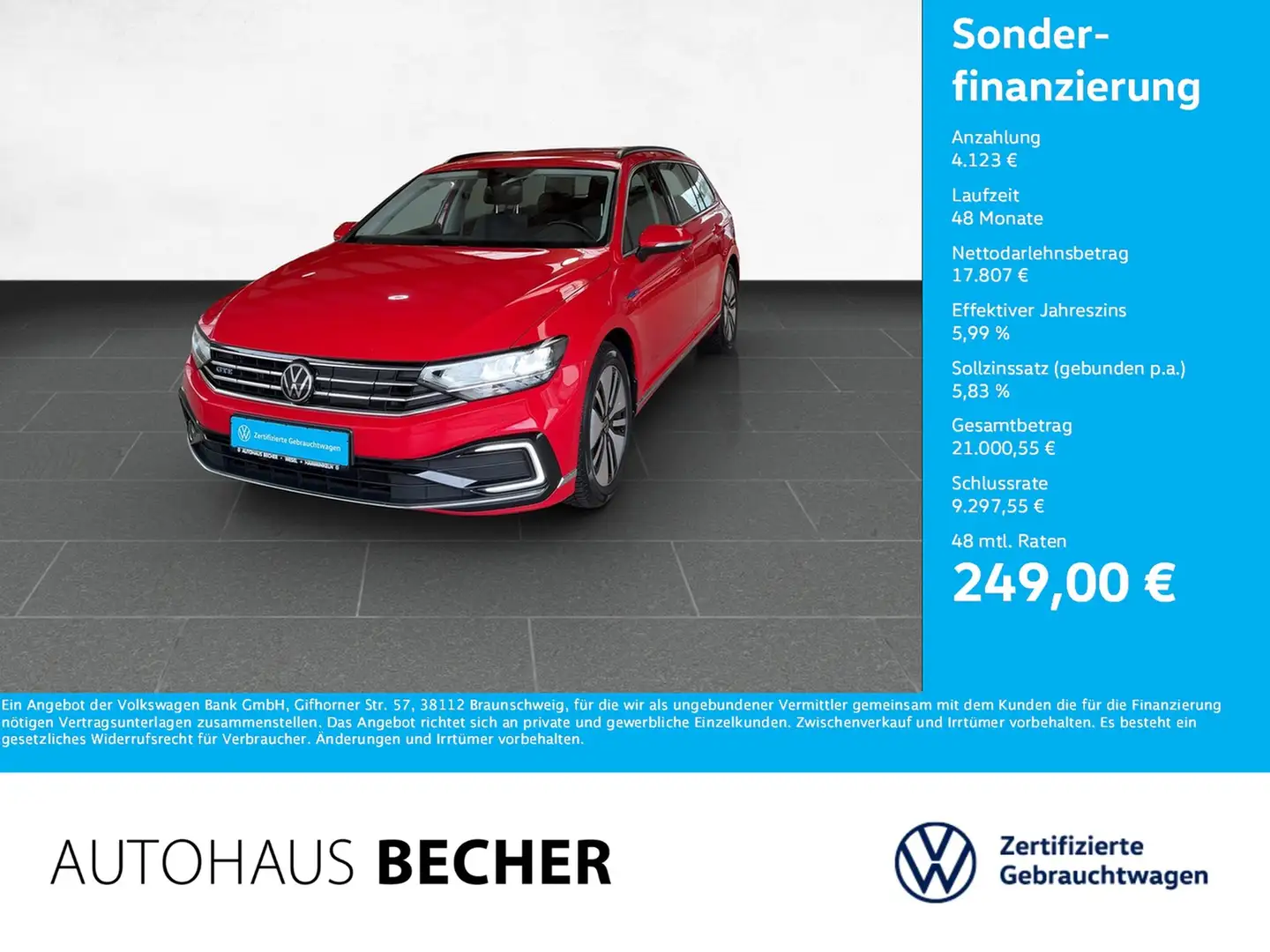 Volkswagen Passat GTE Variant 1.4 eHybrid DSG /Sitzhz/Navi Rot - 1