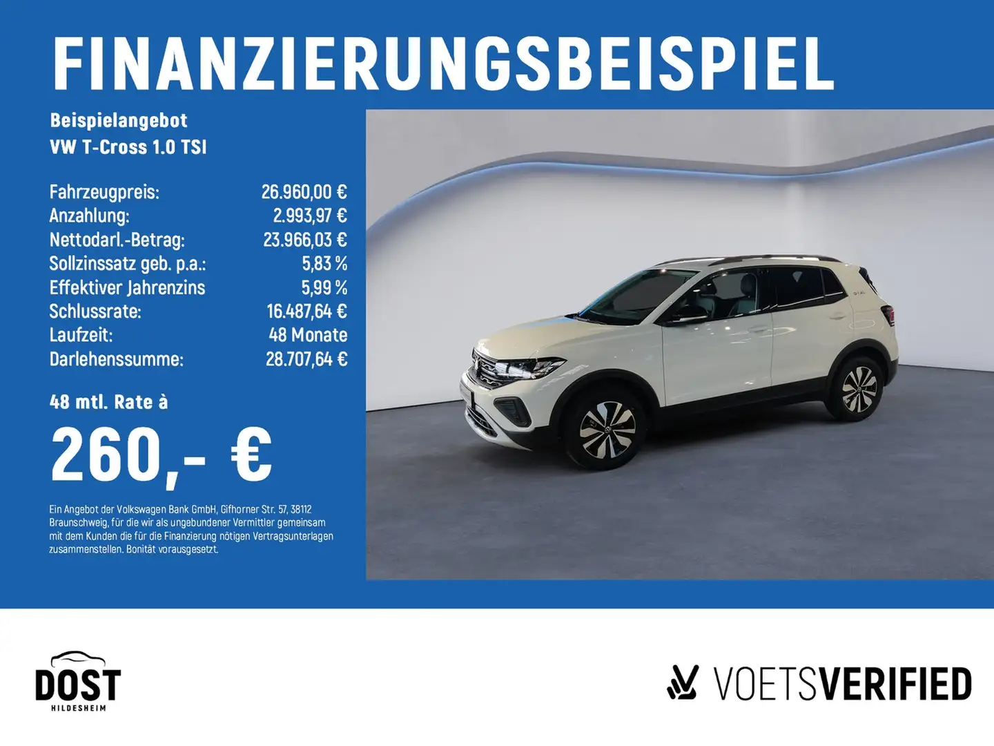 Volkswagen T-Cross 1.0 TSI Life KLIMA+NAVI+SHZ Weiß - 2