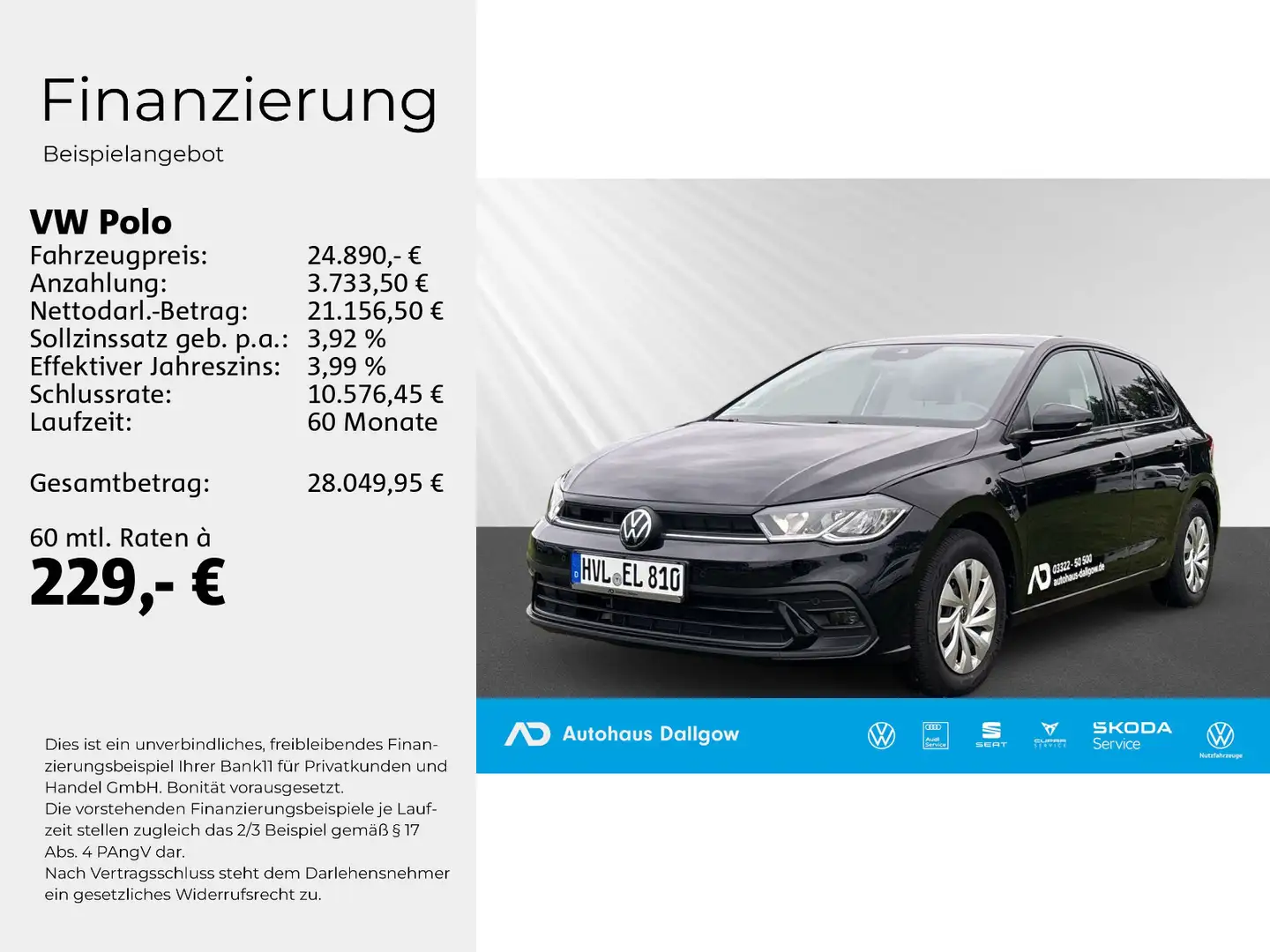 Volkswagen Polo Life 1,0 l TSI 70 kW (95 PS) DSG+Klima+PDC+ Schwarz - 2