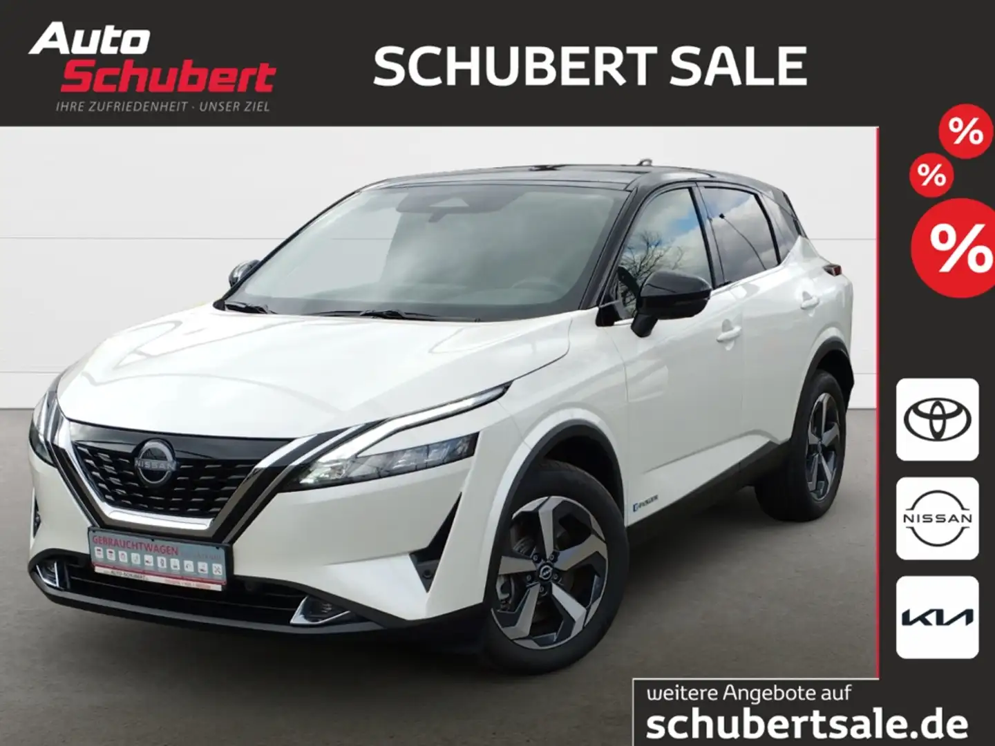 Nissan Qashqai 1.5 e-Power N-Connecta VC-T 4x2 Navi 360 Kamera LE Wit - 1