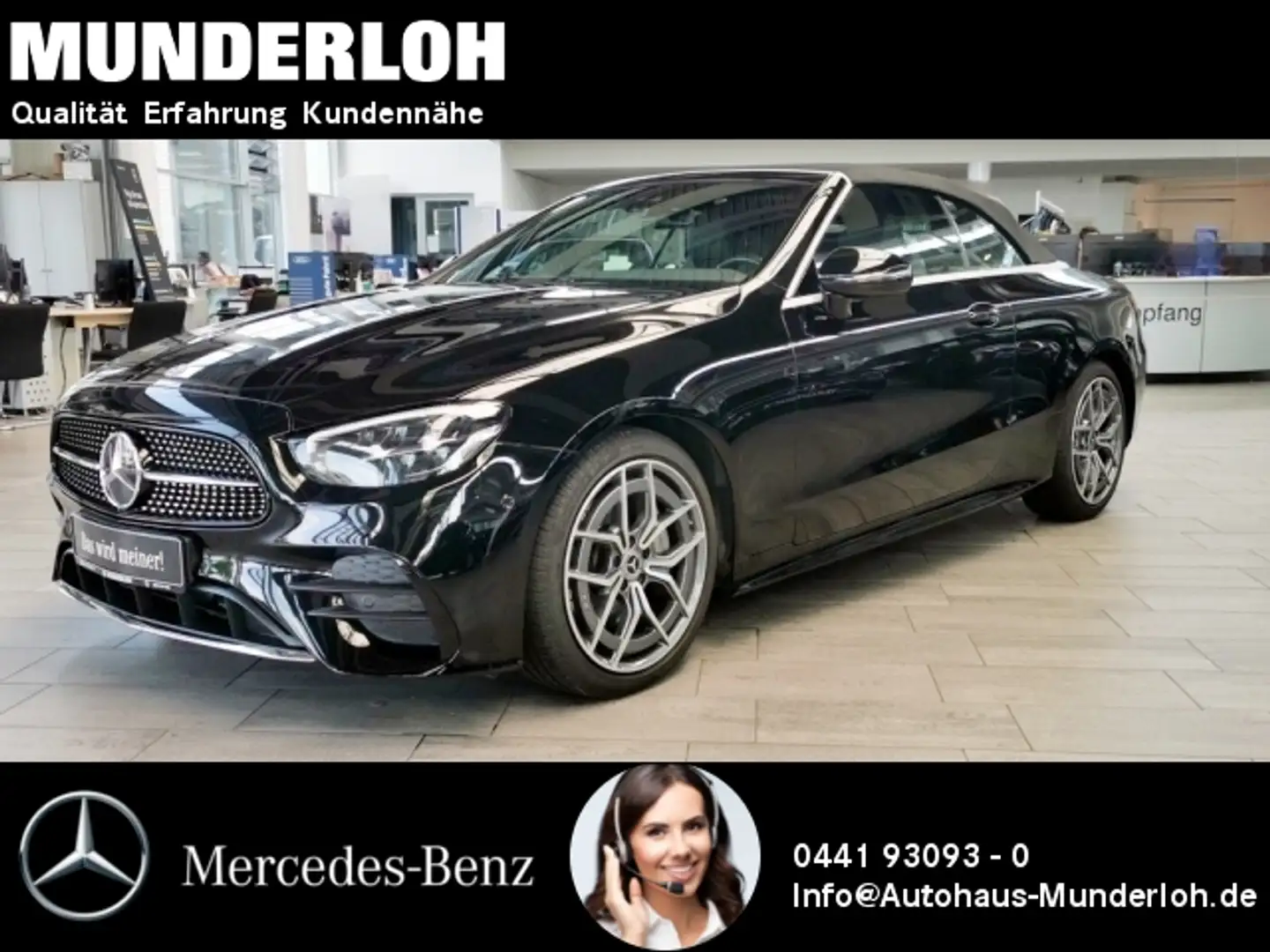 Mercedes-Benz E 220 d Cabriolet AMG Line  DynLi LM Sport AUT Noir - 1