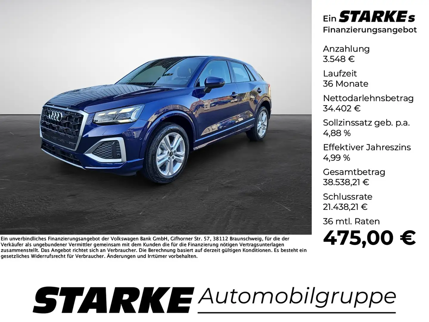 Audi Q2 35 TFSI S tronic advanced AHK Matrix Komfortpak... Blau - 1