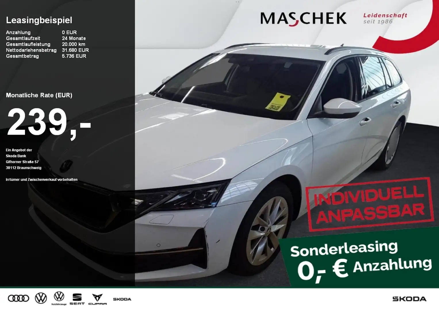 Skoda Octavia Selection 1.5 e-TEC DSG Matrix HUD Leder Navi Weiß - 1