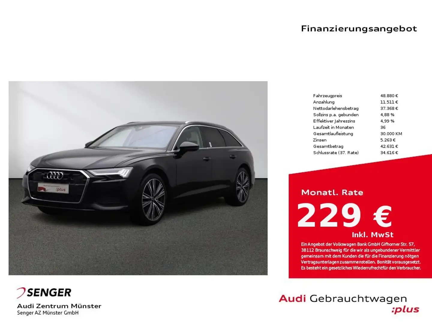 Audi A6 Avant 45 TDI quattro S tronic MMI Matrix AHK Schwarz - 1