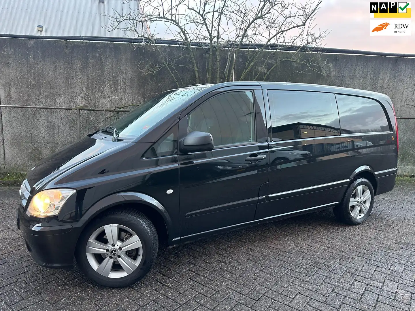Mercedes-Benz Vito Vito XL. AUTOMAAT. DUBB. CABINE. 5 PERS. AIRCO. CR Zwart - 1