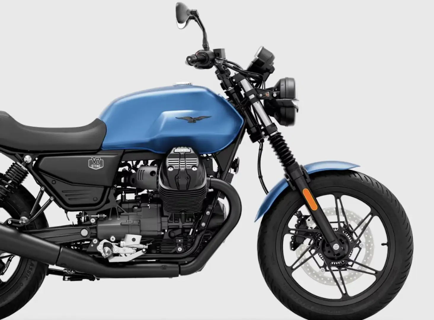 Moto Guzzi V 7 Stone  Blu Profondo+Schwarz Ruvido E5+ Winterpreis Azul - 2