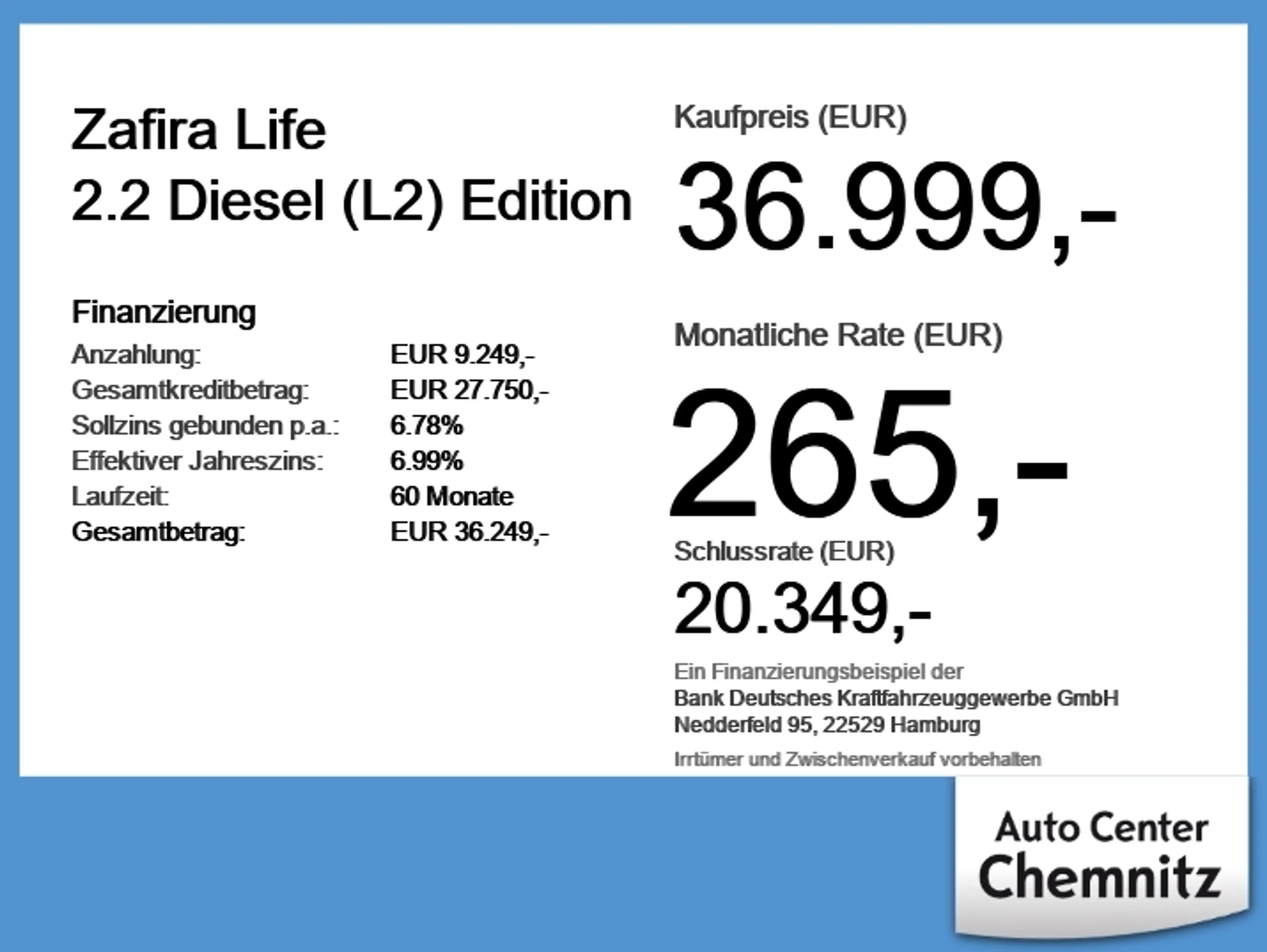 Opel Zafira Life 2.2 Diesel (L2) Edition ACC+AHK+LM — photo 6