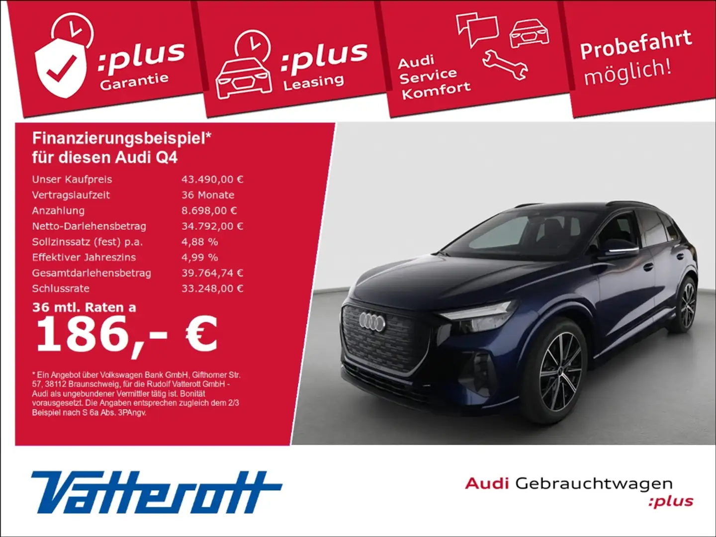 Audi Q4 e-tron e-tron 45 advanced  Navi HUD AHK Wärmep. Blau - 1
