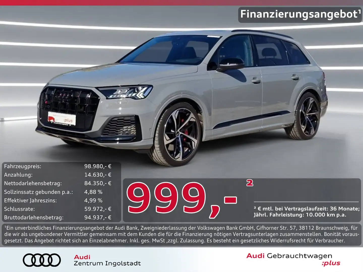 Audi SQ7 TFSI competition+ Pano S-Sitze STHZG HuD AHK Grau - 1