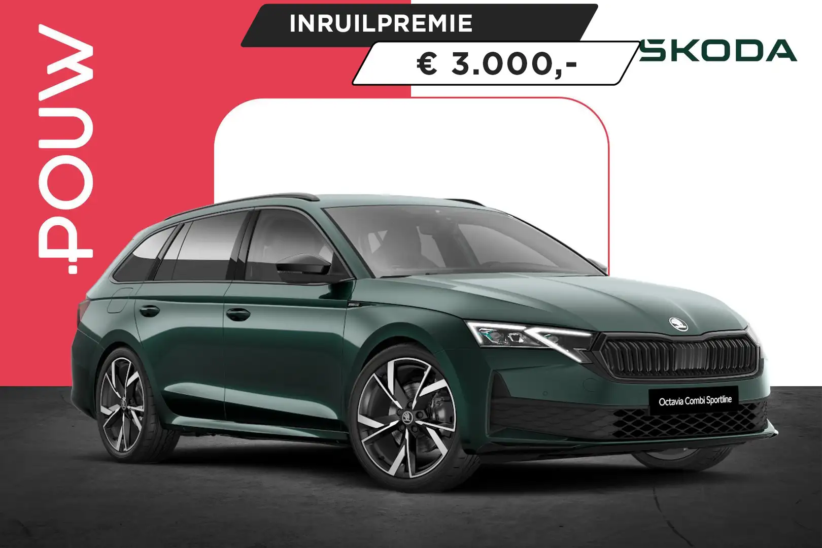 Skoda Octavia Combi 1.5 TSI 150pk MHEV Sportline Tour | 19" Velg Groen - 1