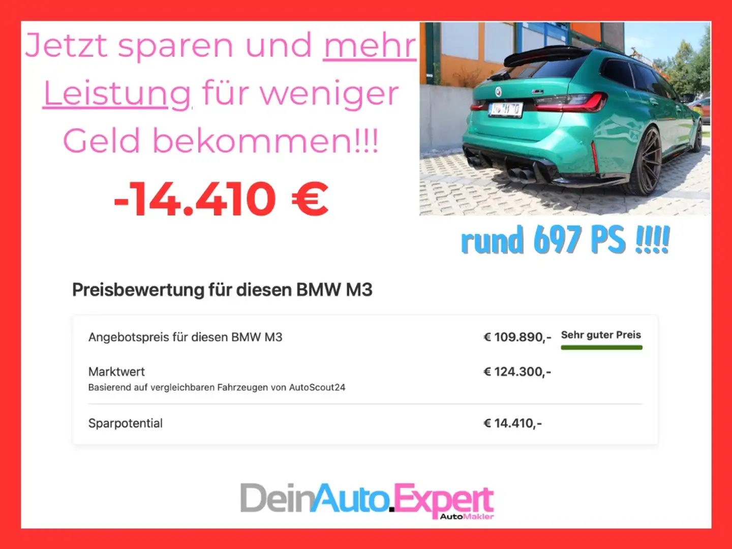 BMW M3 Touring M xDrive Competition*697 PS*Head-up*LED* Groen - 1