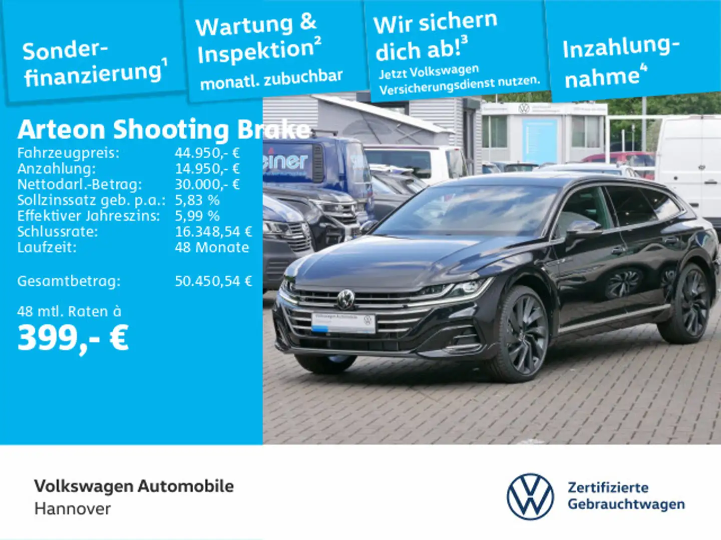 Volkswagen Arteon 2.0 TDI DSG 4MotionR-Line Schwarz - 1