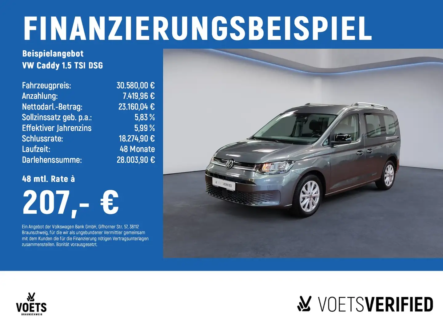 Volkswagen Caddy 1.5 TSI DSG LED+App-Connect+NAVI Grau - 2