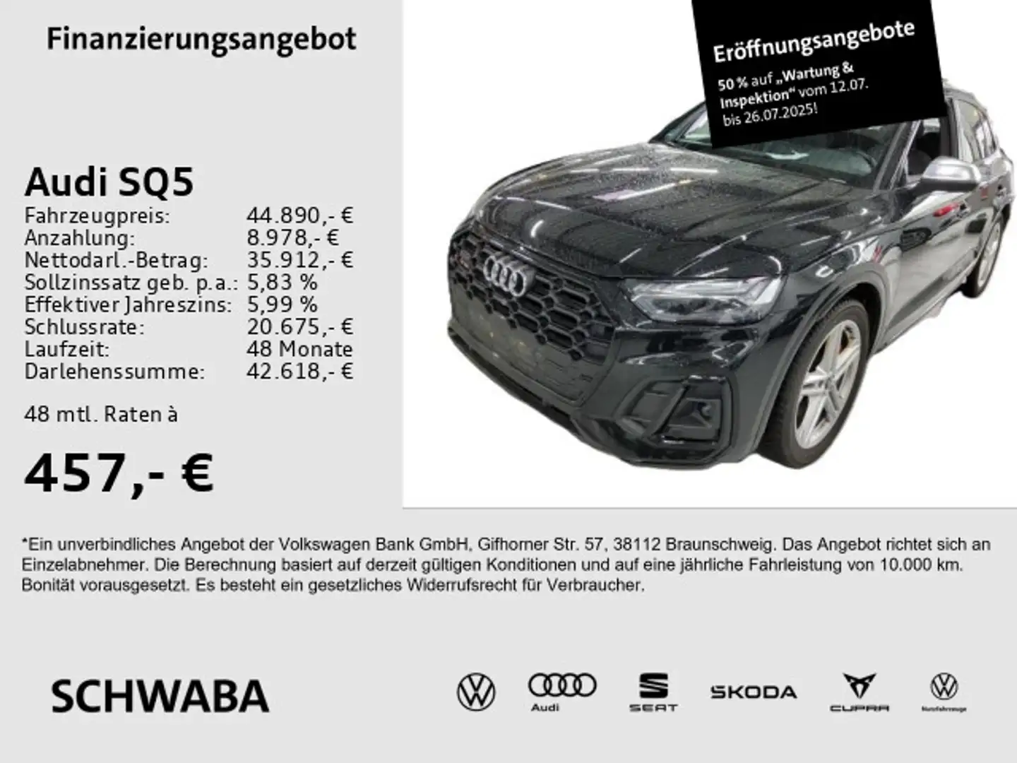 Audi SQ5 TDI tiptronic qu. *ACC*AHK*StdHz+MATRIX*19'' Černá - 1