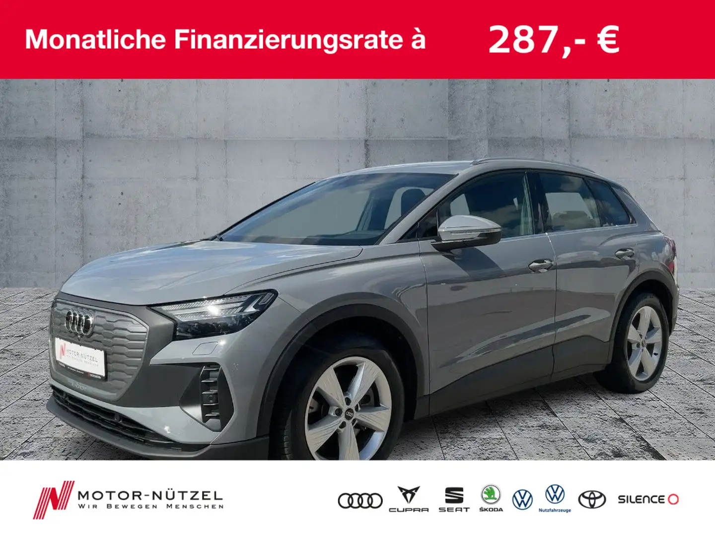 Audi Q4 e-tron 40 MATRIX+NAVI+RFK+ACC+SHZ+AHK+19"LM Grau - 1