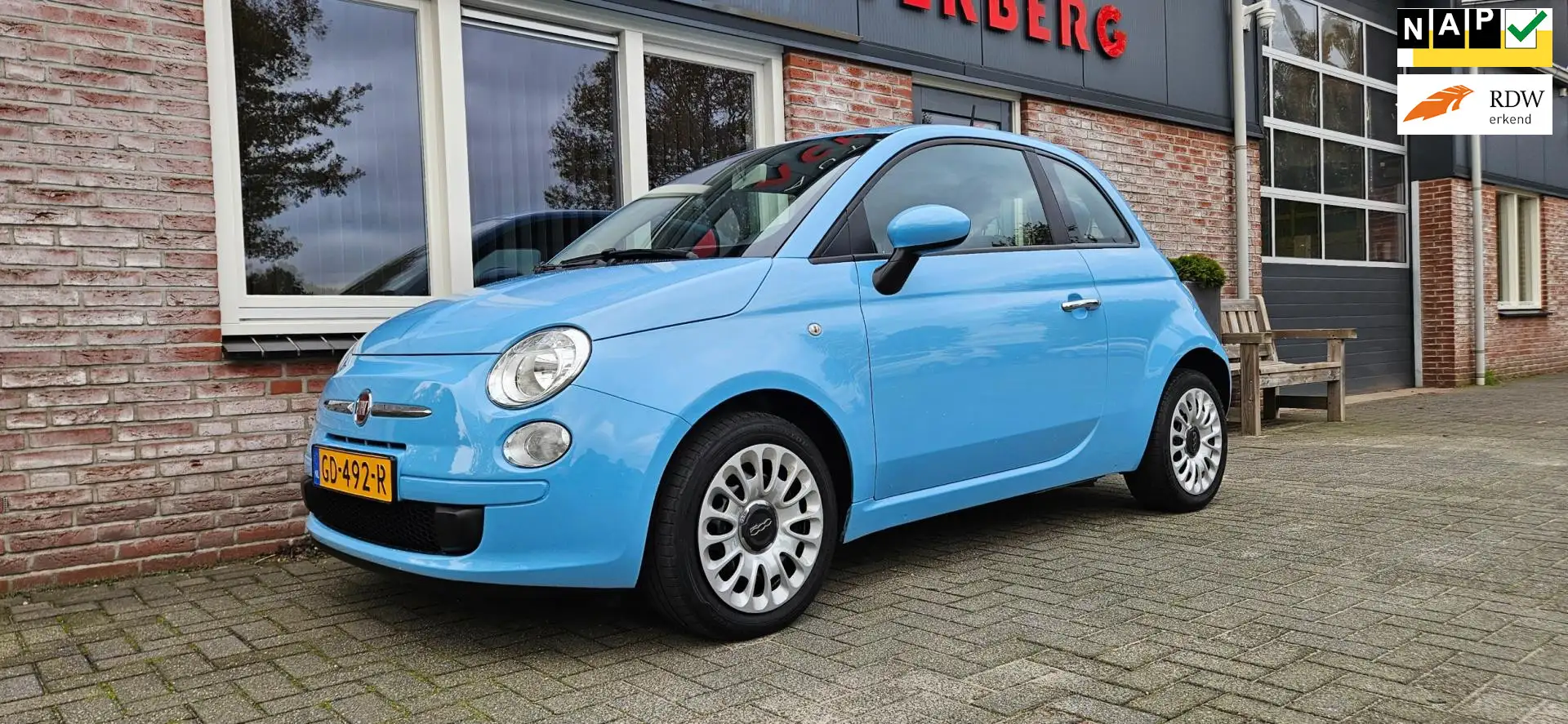 Fiat 500 1.0 TwinAir Pop Airco! NAP! Leuke/Nette Áuto! Blauw - 1