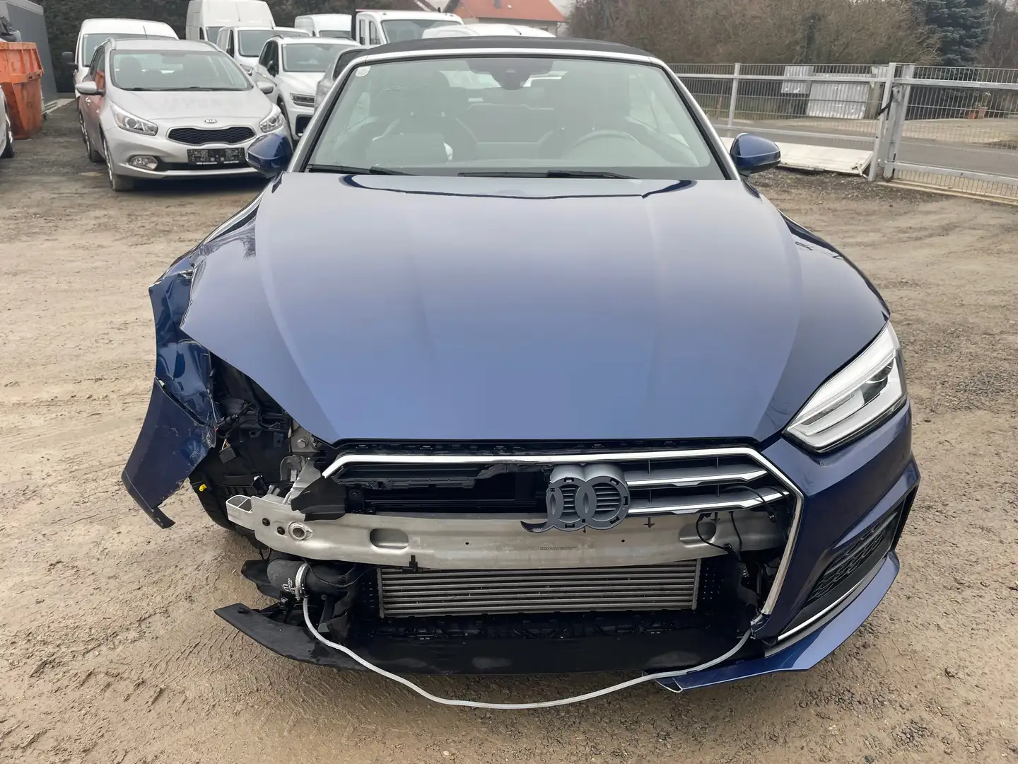 Audi A5 2.0 TFSI Cabrio Sport Leder Navi LED Unfallauto Blauw - 2