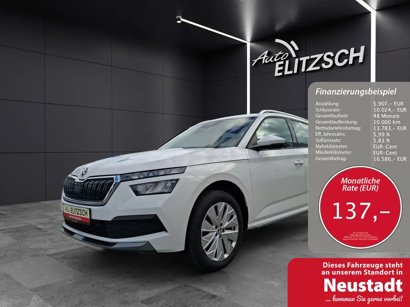 Skoda Kamiq TSI Style LED Navi AID GRA PDC SH Weiß - 1