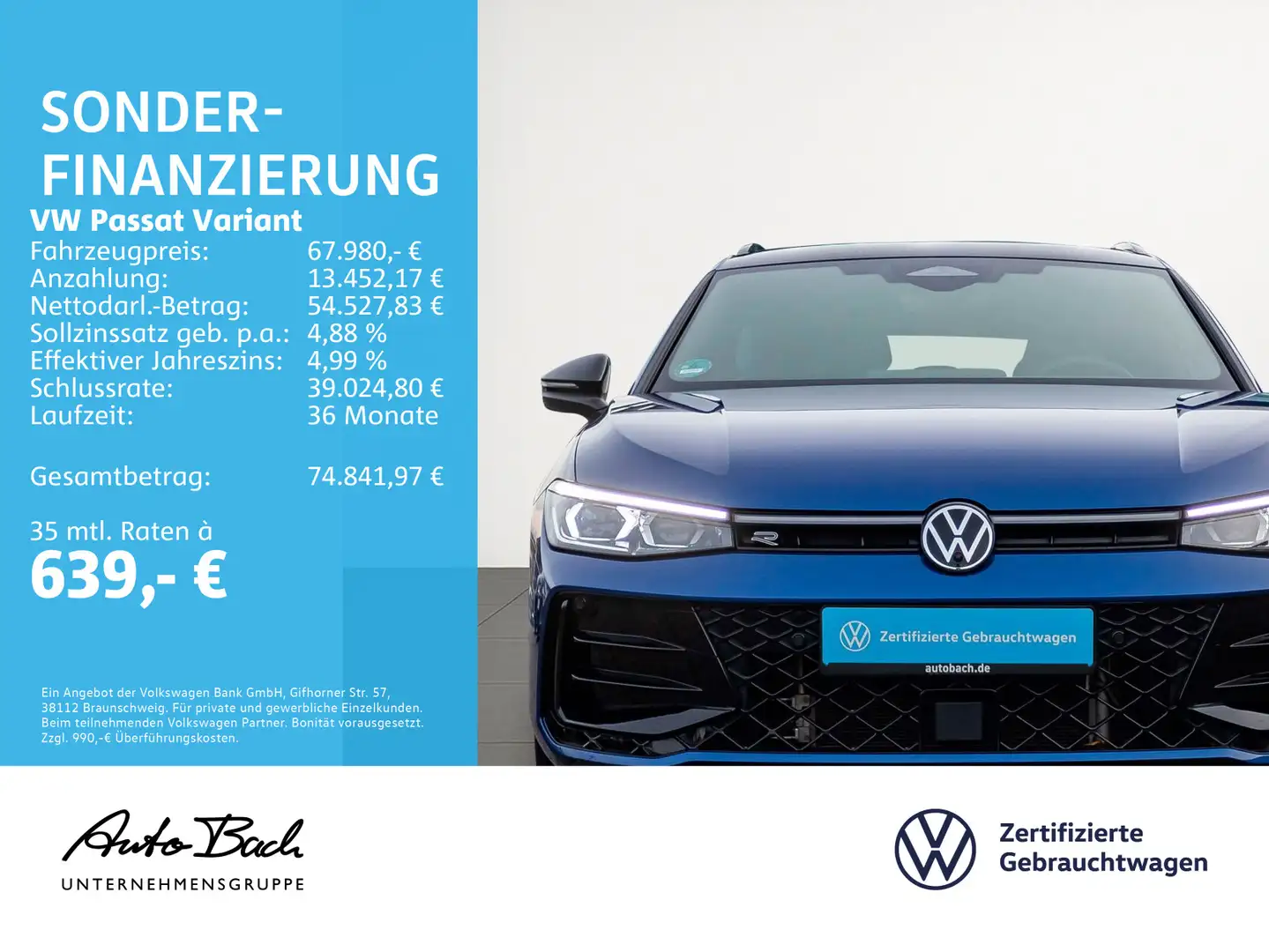 Volkswagen Passat Variant 1.5 eHybrid R-Line DSG Navi LED H Blau - 2