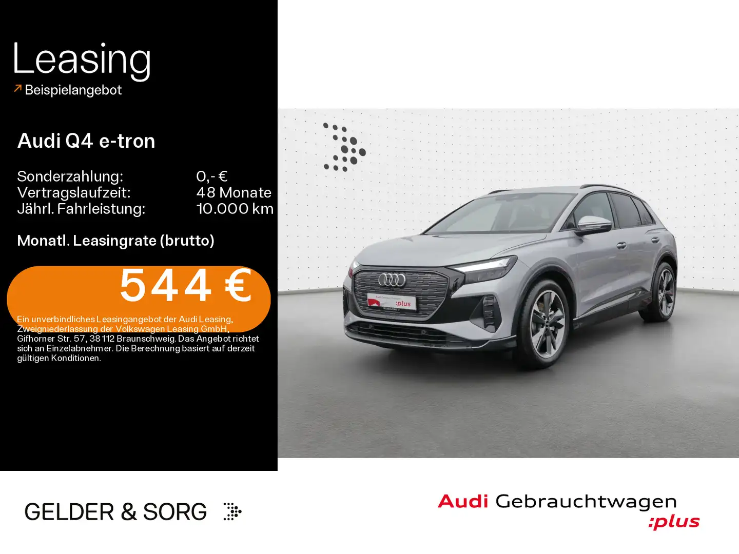 Audi Q4 e-tron Q4 55 e-tron qu. S line 0,25%*RFK*LED*HuD*Sound Silber - 1