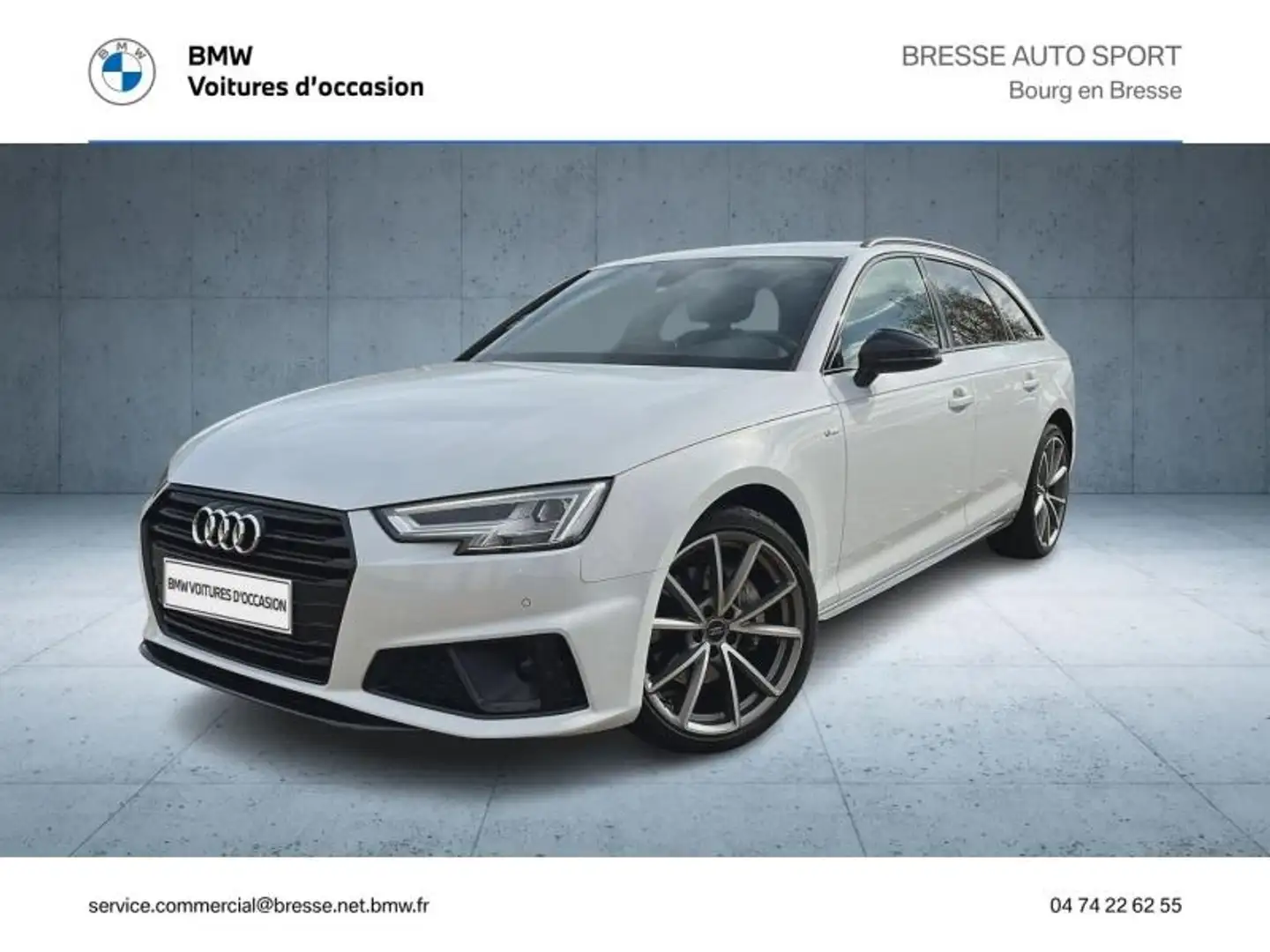 Audi A4 40 TDI 190ch S line S tronic 7 Blanc - 1