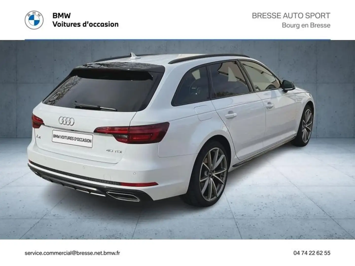 Audi A4 40 TDI 190ch S line S tronic 7 Blanc - 2