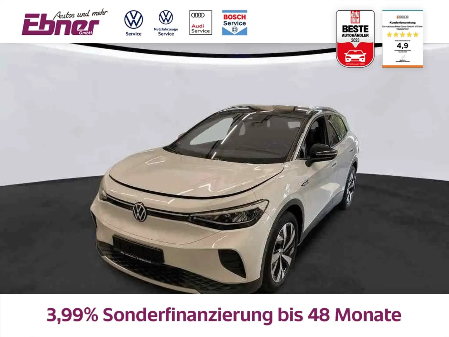 Volkswagen ID.4 1st EDITION 82KW/h WPUMPE+AHK+KAMERA+ALCANTARA+ACC Weiß - 1