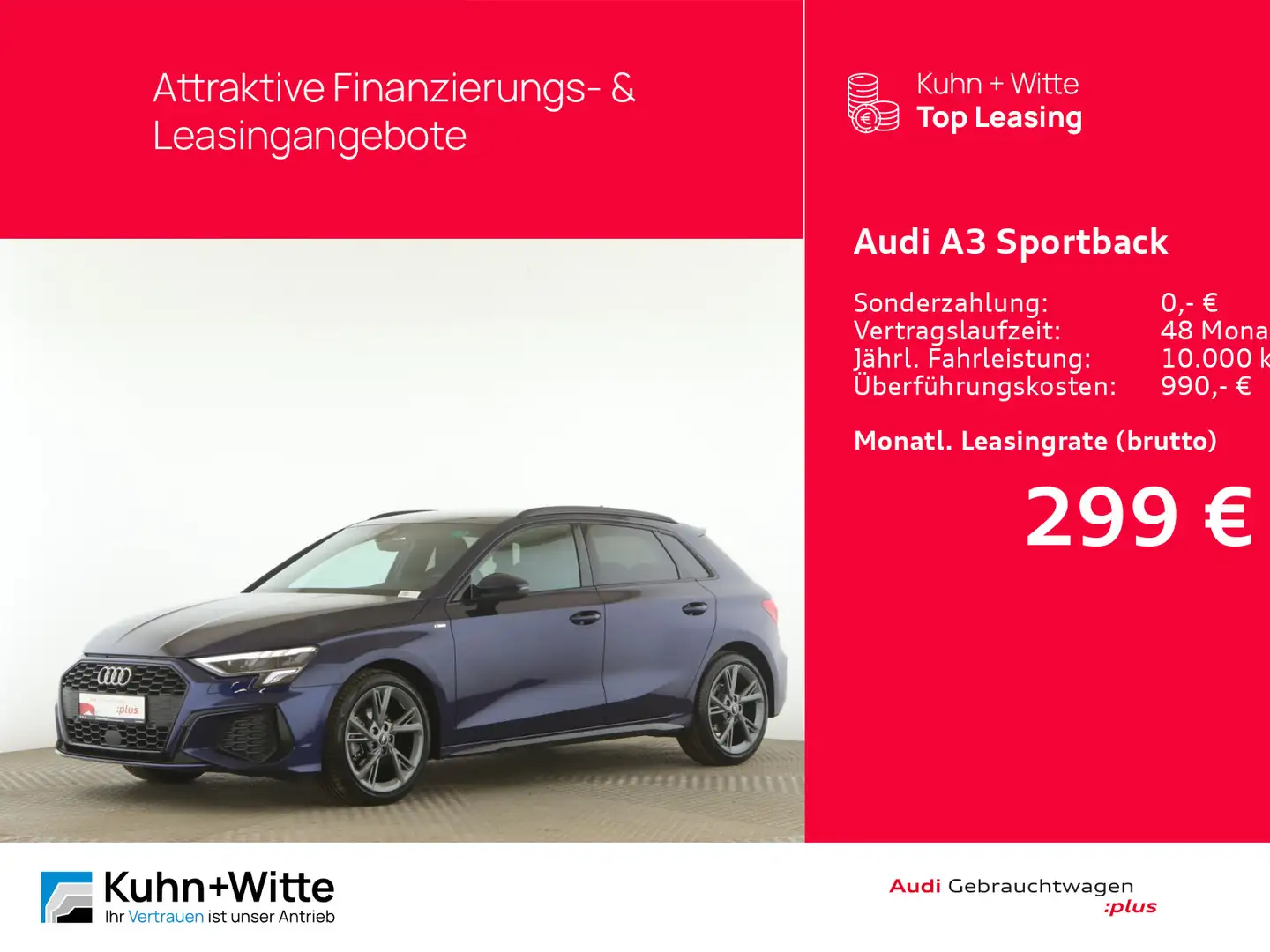 Audi A3 30 TDI S line *AHK*ACC*PDC*MMI-Plus Blau - 1
