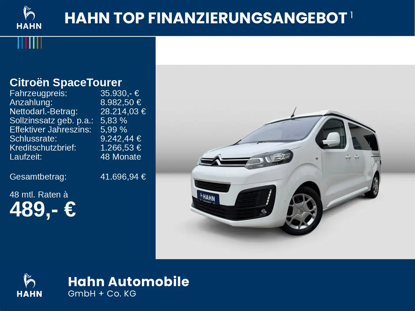 Citroen Spacetourer Vanster 2.0HDi Standh AHK Aufstellda Wit - 2