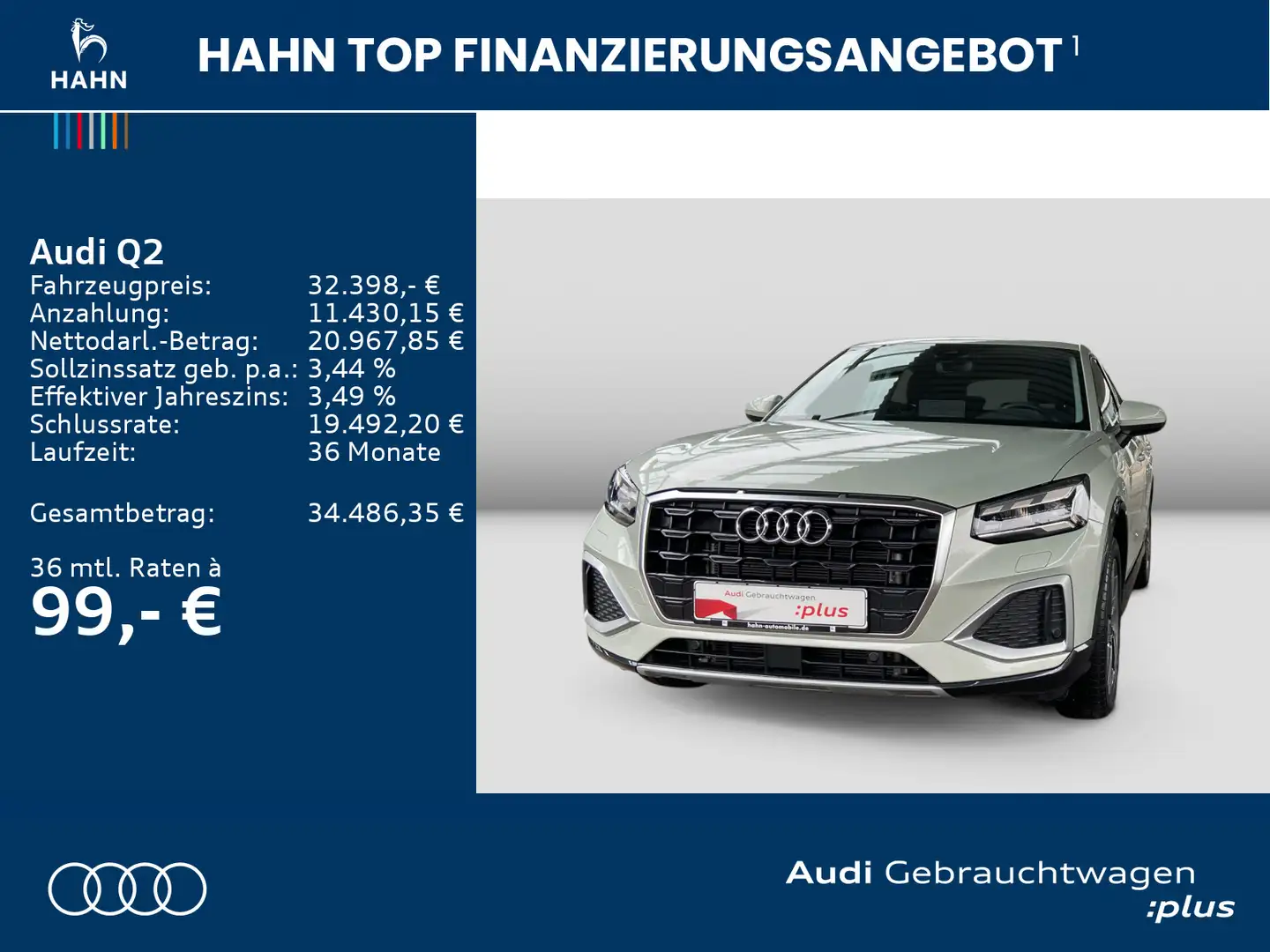 Audi Q2 35 TDI S-trc advanced Navi Matrix AHK Sitzhzg Silber - 2