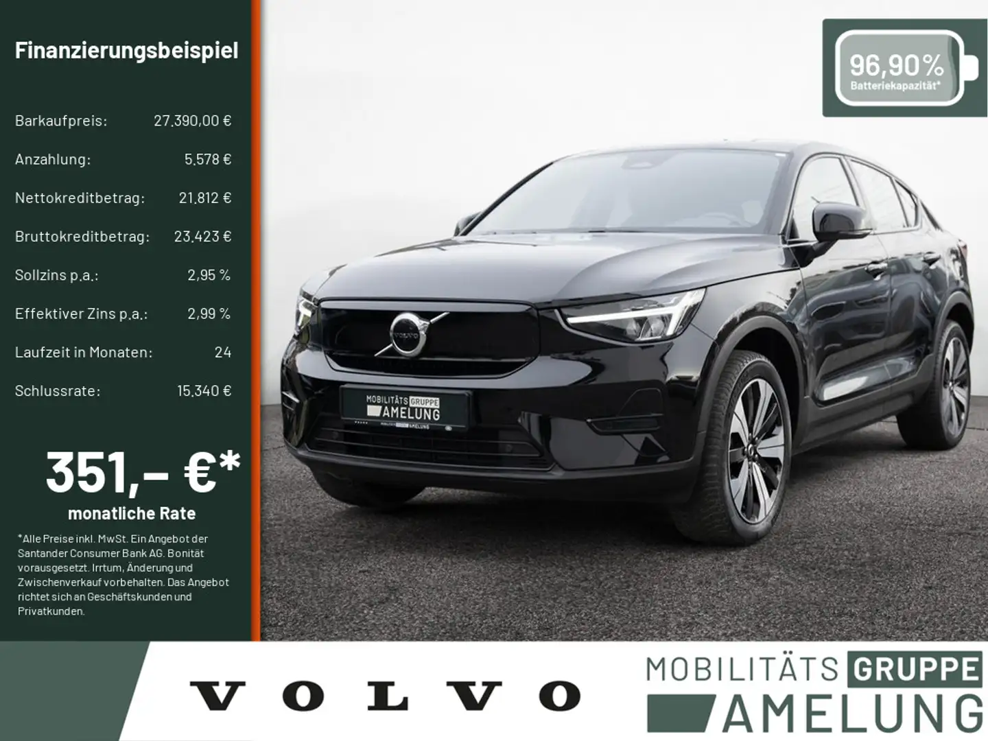 Volvo C40 Recharge Single Motor Core NAVI LED PANO Negru - 1