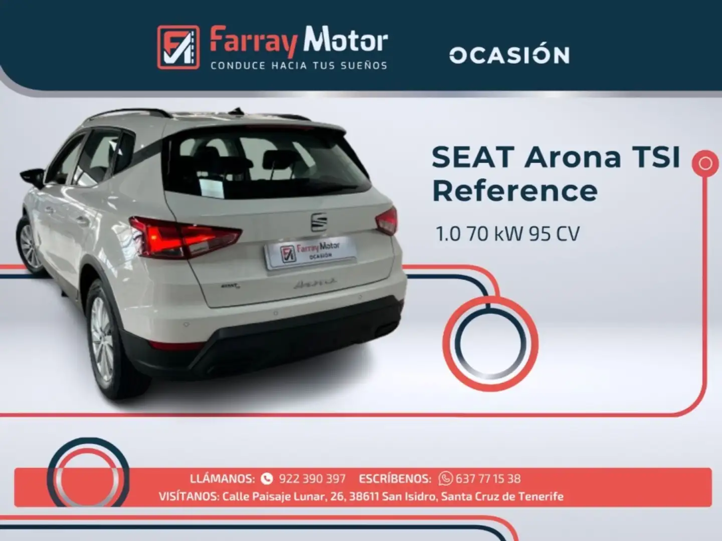 SEAT Arona 1.0 TSI S&S Reference 95 Blanco - 2