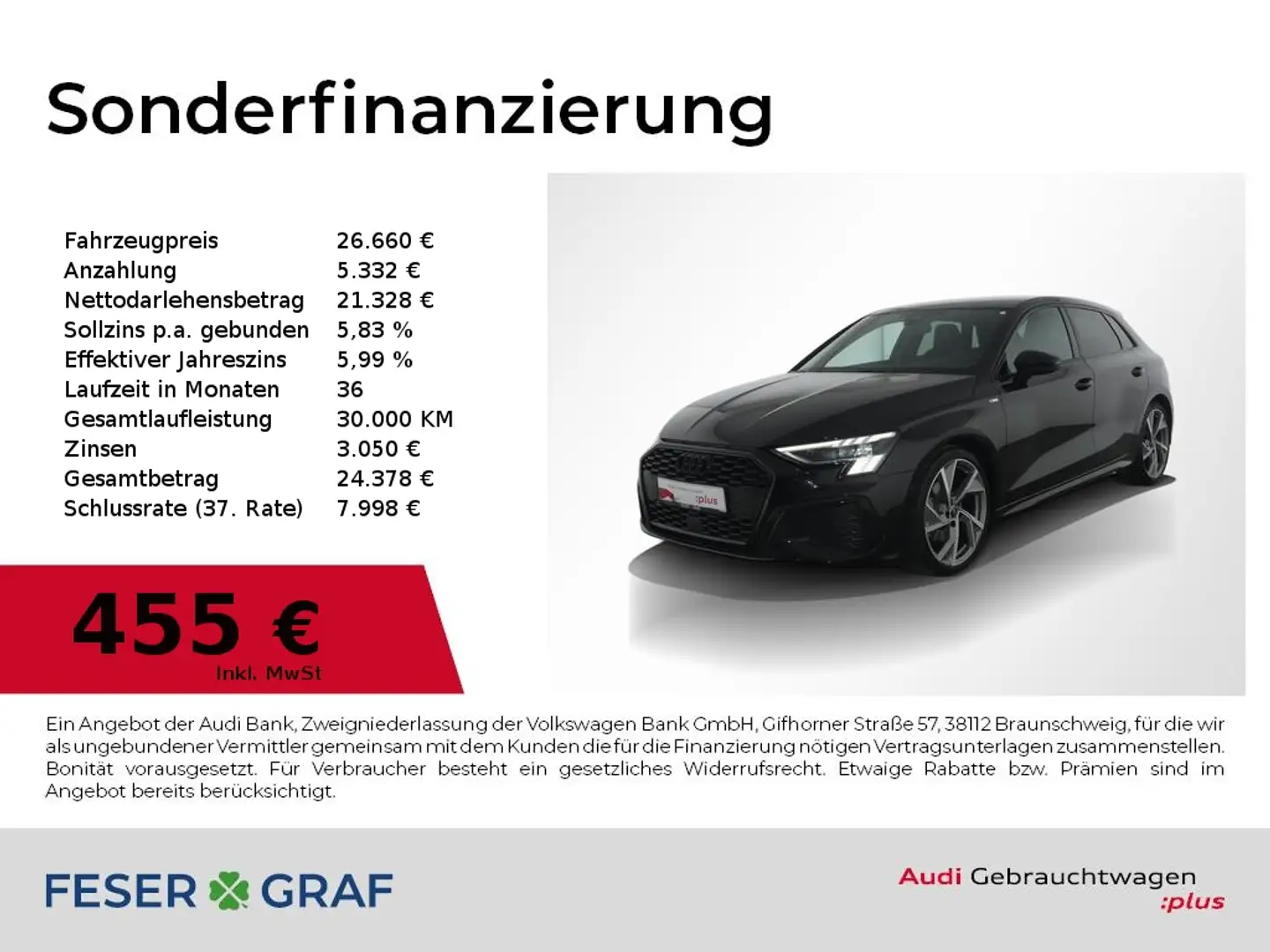 Audi A3 35 TFSI Sportback S line Matrix/Ambiente/SHZ Schwarz - 1