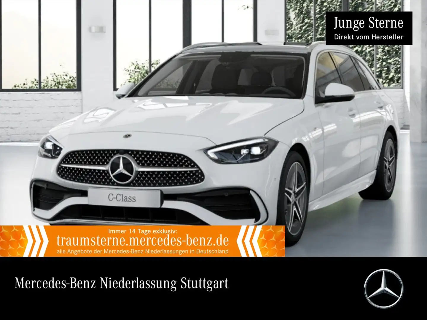 Mercedes-Benz C 300 de T AMG+PANO+AHK+LED+KAMERA+TOTW+KEYLESS+9G Weiß - 1