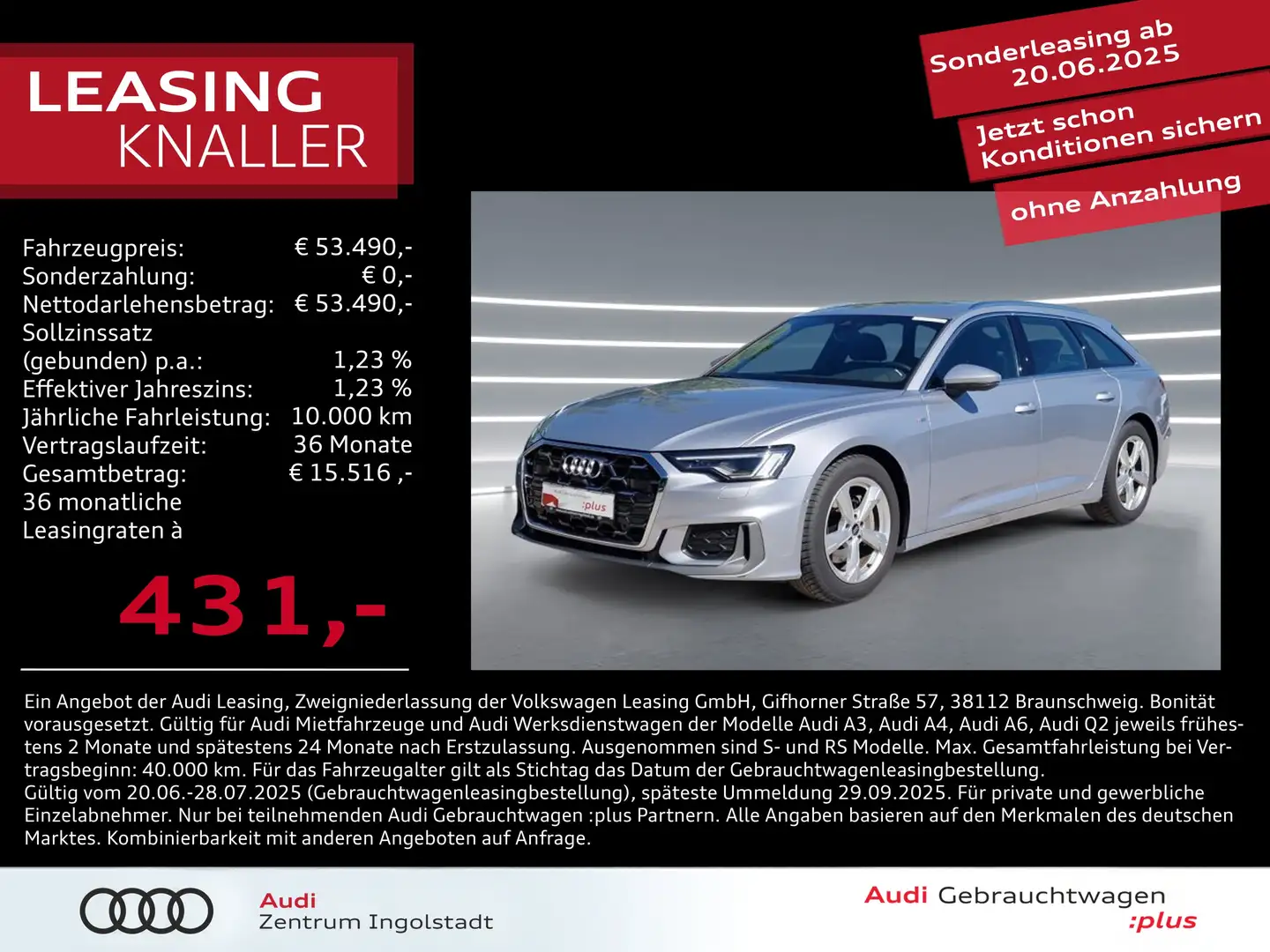 Audi A6 Avant 45 TDI qu S line MATRIX ACC 19" Kamera Silber - 1