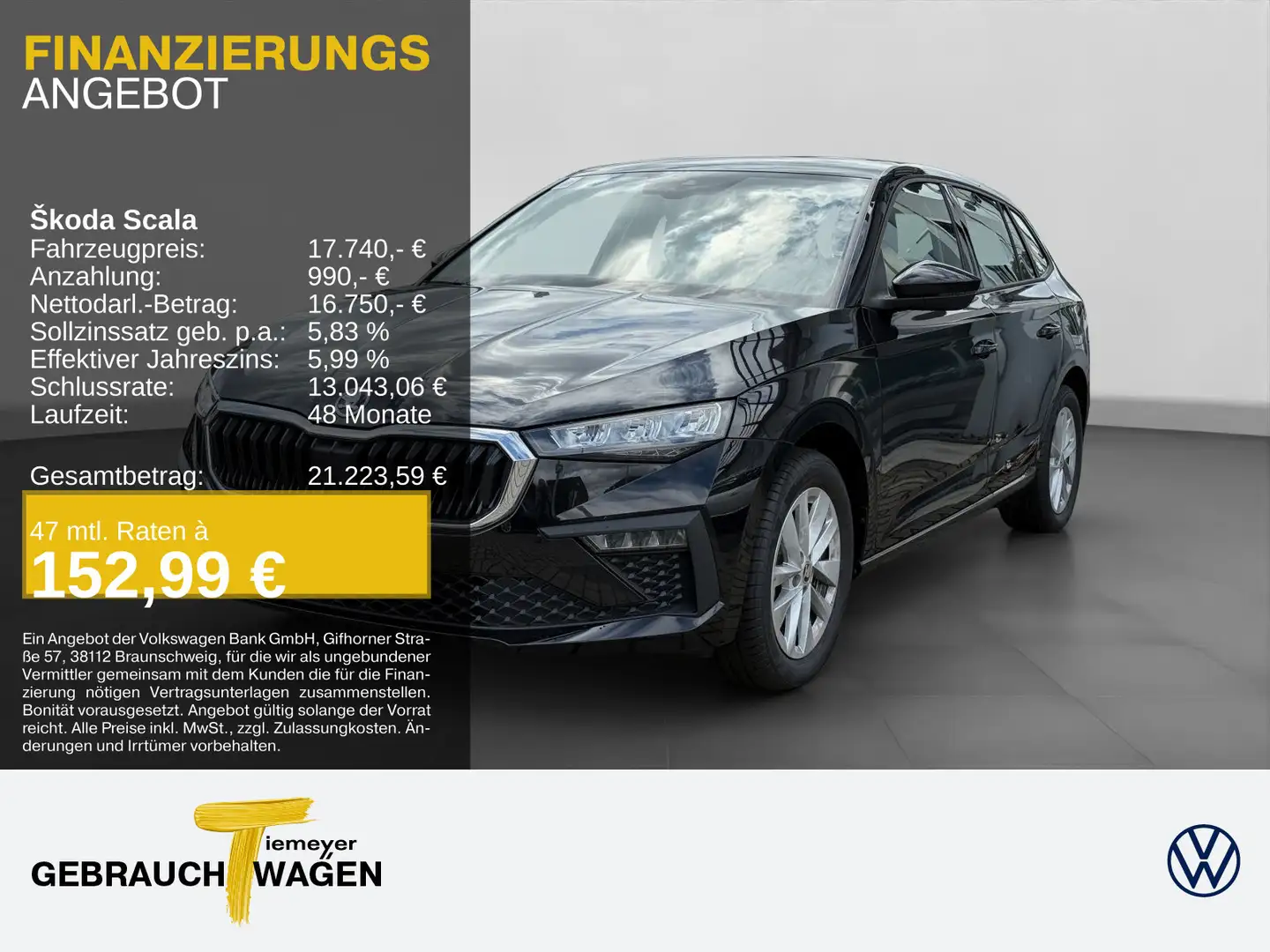 Skoda Scala 1.0 TSI SELECTION LM16 VIRTUAL CLIMATRONIC Schwarz - 1