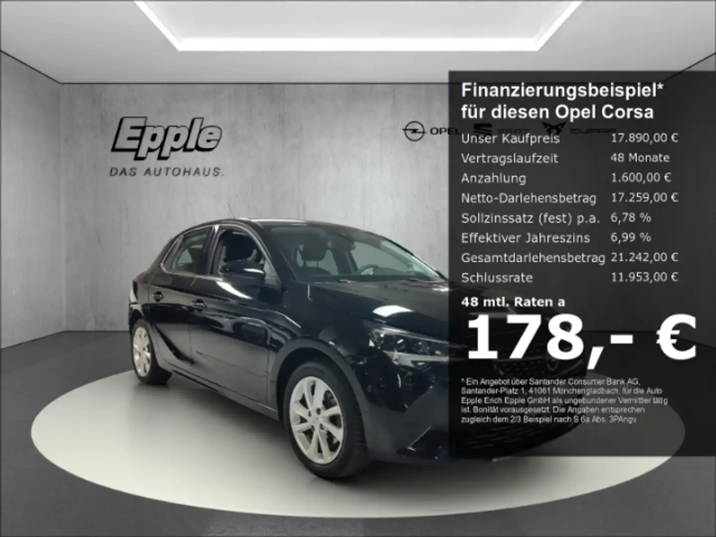 Opel Corsa Elegance Winterpaket 180°Kamera LED Allwettereifen Noir - 1