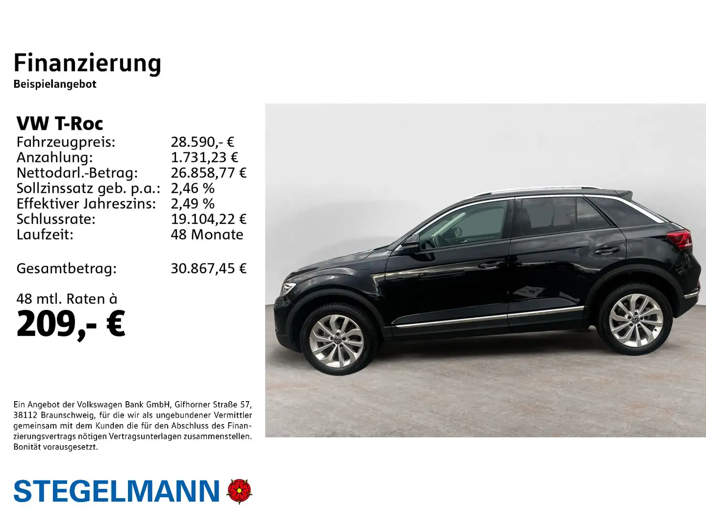 Volkswagen T-Roc 1.5 TSI DSG Style *AHK*LED*Navi*ACC* Schwarz - 2