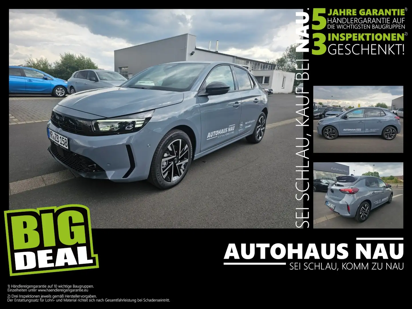 Opel Corsa GS 1.2 inkl. Inspektionspaket BigDeal Grijs - 1