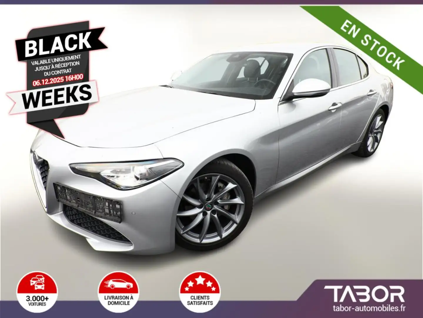 Alfa Romeo Giulia 2.2 Turbo 190 AT8 Ti Cuir GPS Argent - 1